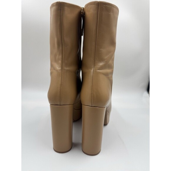 Zara Women’s Nude Beige Platform Ankle Boots Heels Genuine Leather US 8.5 EU 39 - Picture 5 of 16